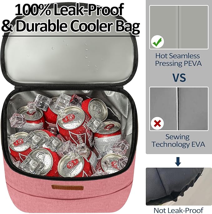 Camping Cooler Backpack 30 Cans, Soft Backpack Coolers Insulated Leak Proof Travel Cooler Bag Waterproof Lunch Picnic Beach Work Trip Thermal Bag Drink Beverage Beer Bag Cooler