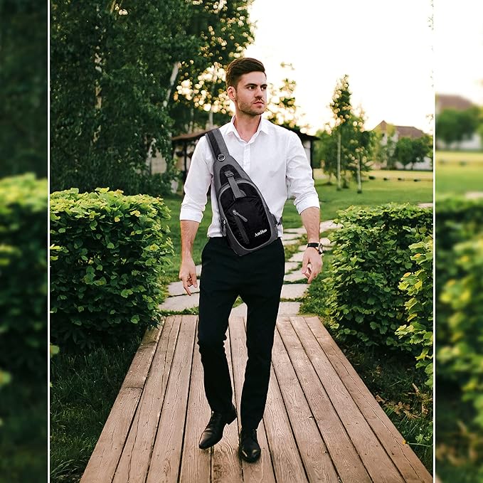 AmHoo Sling Backpack Chest Shoudler Crossbody Bag Water Resistant Hiking Daypack