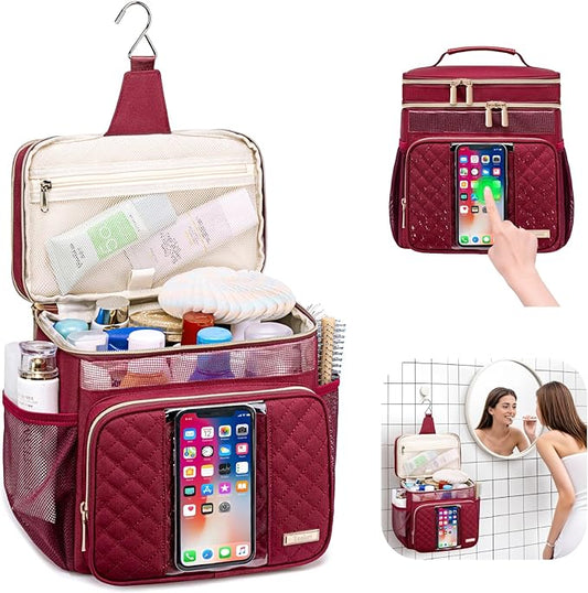 Large Toiletry Bag for Women Men,Bathroom Bag,Water Resistant Portable Shower Caddy for College Dorm,Hanging Toiletry Bags for Traveling,Gym Camping Cruise Ship Travel Essentials Shower Bag