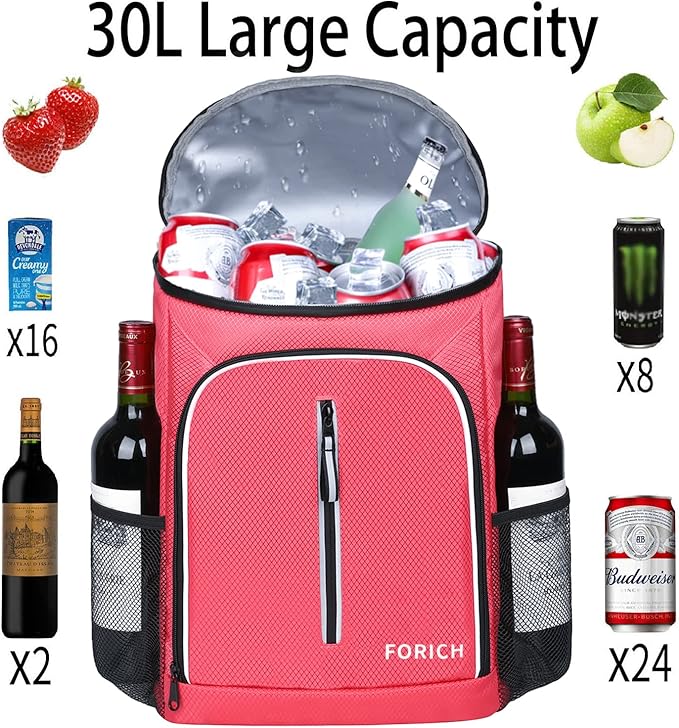 FORICH Soft Cooler Backpack Insulated Waterproof Backpack Cooler Bag Leak Proof Portable Small Cooler Backpacks to Work Lunch Travel Beach Camping Hiking Picnic Fishing Beer for Men Women