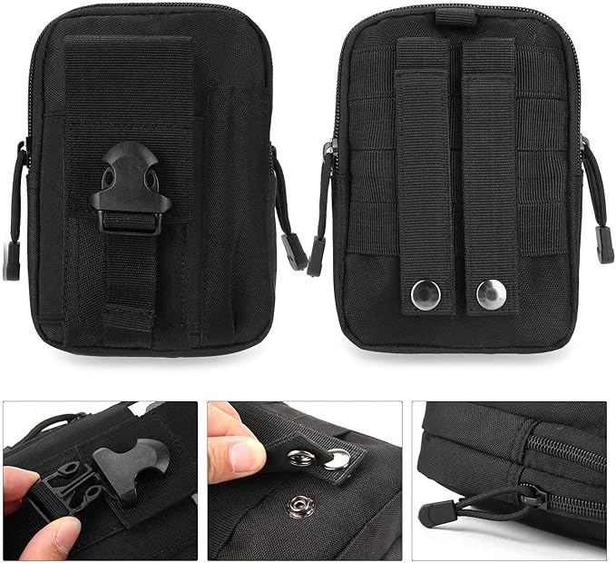 Tactical Molle Pouch, Universal EDC Waist Bag Pouches, Outdoor Belt Bags Gear Tool Gadget Pocket with Cell Phone Holster
