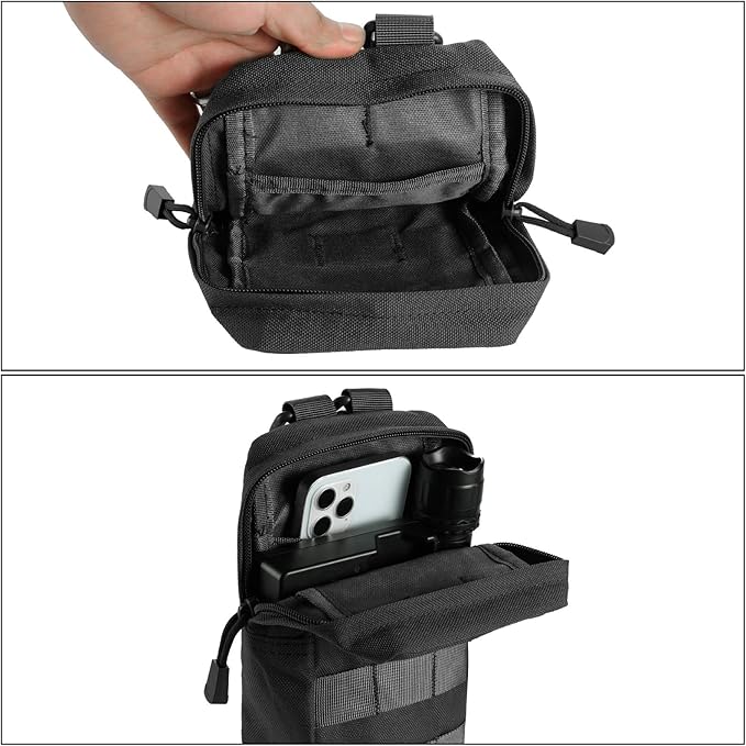 2 Pack Molle Pouches - Tactical Compact Water-Resistant EDC Pouch Bag Small Utility Pouch
