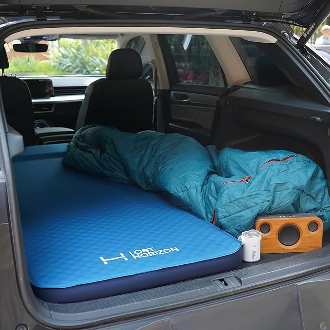 LOSTHORIZON Air & Foam Camping Mattress, Self-Inflating Sleeping Pad, 3" Thick, with Pump Sack, Single