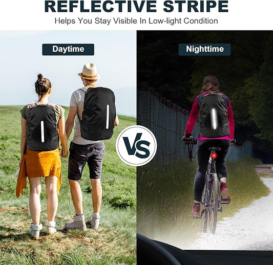 LAMA Waterproof Rain Cover for Backpack, Backpack Rain Cover with Reflective Strip and Antislip Cross Buckle Strap, Ultralight Compact Portable, for Cycling, Hiking, Camping, Traveling