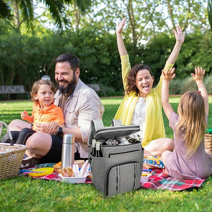 Backpack Coolers Insulated Leak Proof, 45 Cans Beach Cooler Backpack, Large Capacity Ice Chest Backpack, Waterproof Soft Cooler Bag Lunch Backpack for Men Women Camping Hiking