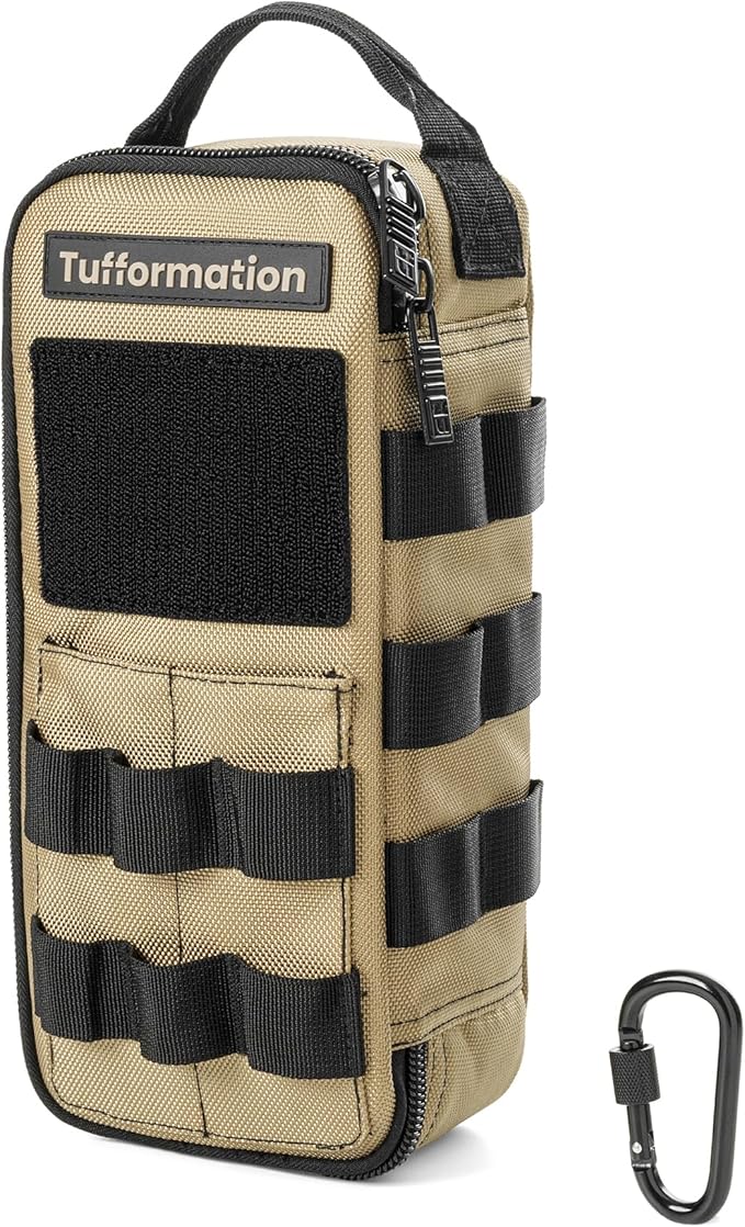 Heavy Duty Small Tool Bag Pouch Portable Utility Organizer Case with Zipper Handle. Perfect for EDC, Motorcycle, Road Bike, Electricians & More