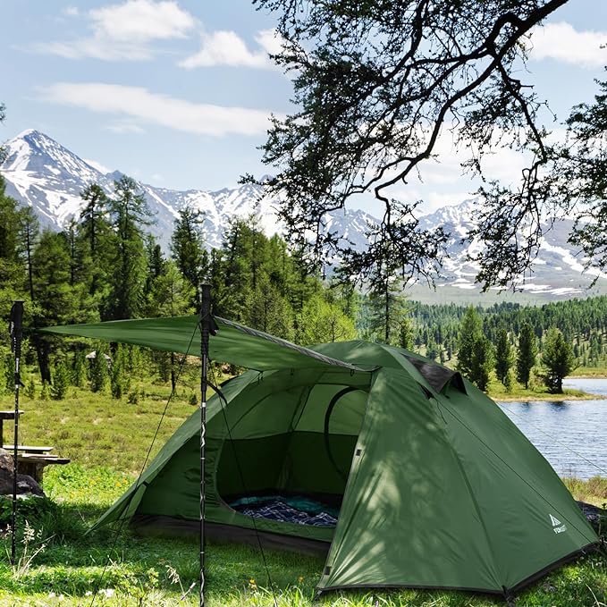 Forceatt Camping Tent 2/3/4 Person, Professional Waterproof & Windproof Lightweight Backpacking Tent Suitable for Outdoor,Hiking,Camping, Mountaineering and Travel