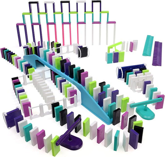 Bulk Dominoes Pro-Domino Kit | Dominoes Set, STEM STEAM Small Toys, Family Games for Kids, Kids Toys and Games, Building, Toppling, Chain Reaction Sets (Wonder)