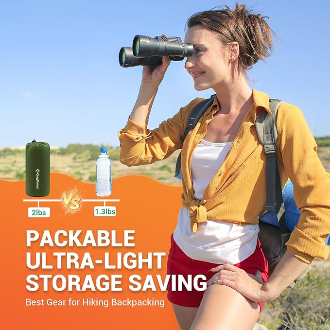 KingCamp Sleeping Pad for Camping, Inflatable Sleeping Pad Ultralight Connectable Camping Mattress with Pillow Built-in Foot Pump for Backpacking Hiking Tent Cot