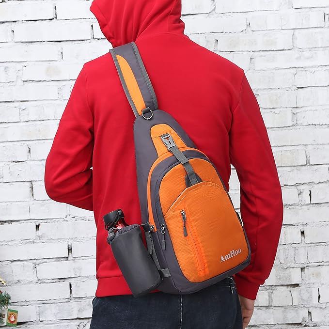 AmHoo Sling Backpack Chest Shoudler Crossbody Bag Water Resistant Hiking Daypack