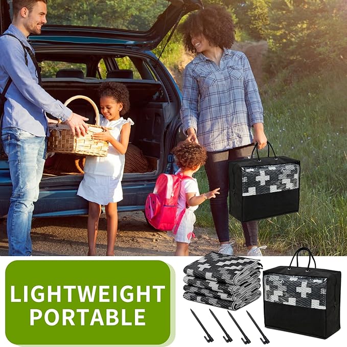 Outdoor Rug 9x12 ft Waterproof, Reversible Outdoor Plastic Straw Rug for Patios Clearance, Outdoor Area Rug Carpet RV Mat for Camping Backyard Deck Porch