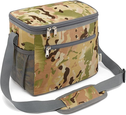 Insulated Lunch Bag for Adult/Women/Men, Reusable Large Lunch Box Cooler Soft Leakproof Tote, Thermal Meal Prep Lunch Pail with Adjustable Shoulder Strap for School/Travel/Office, camouflage