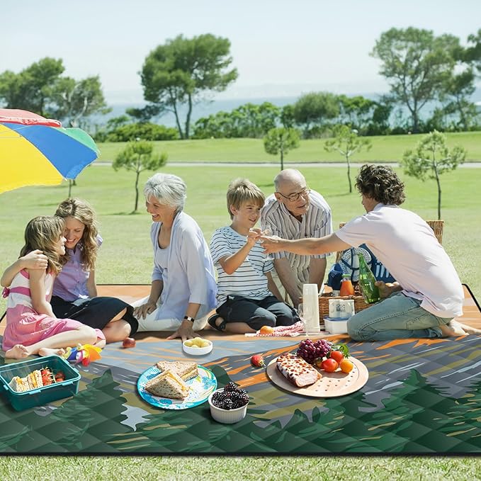 Picnic Blankets 60x80 Extra Large Windproof Concert Park Lawn Ground Mats Outside XXL Weatherproof Backpacking Quilt for Sleeping Patio Glamping Kitchen Stuff Cars Roadtrip Motorhome Gadgets