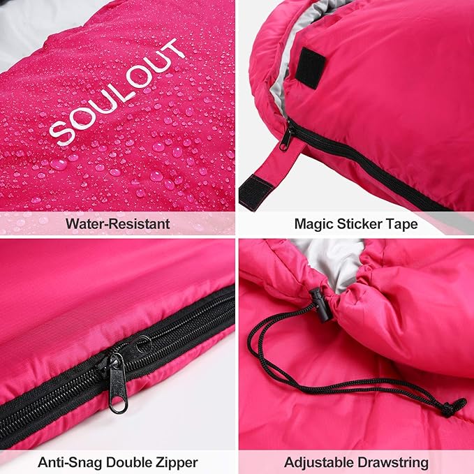 Sleeping Bag,3-4 Seasons Warm Cold Weather Lightweight, Portable, Waterproof Sleeping Bag with Compression Sack for Adults & Kids - Indoor & Outdoor: Camping, Backpacking, Hiking