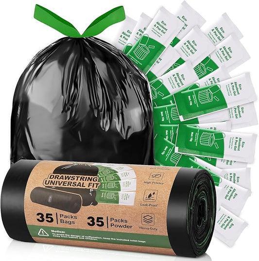 Camping Toilet Bags Poo Gel Set, Portable Toilet Bags with Camping Toilet Gel, Composting Toilet Bags Poo Gel for Portable Toilet Camping Outdoor Hiking Emergency Toilet