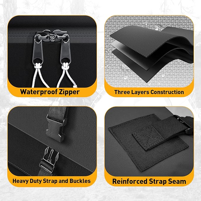 Rooftop Cargo Carrier Bag, WILDROAD 21 Cubic Feet 600D Ultra Anti-Tear Fabric Waterproof Car Roof Bag, Soft-Shell Roof Bag with Storage Bag, Anti-Slip Mat and 6 Door Hooks Fits Car with/Without Racks