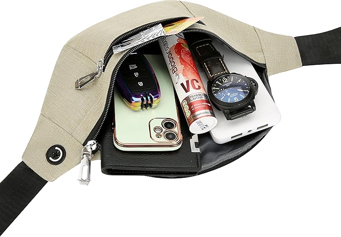 Fanny Pack for Men & Women, Fashion Waterproof Waist Packs with Adjustable Belt, Casual Bag Bum Bags for Travel Sports Running.