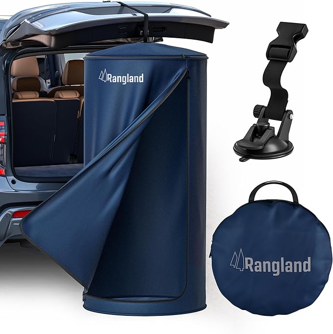 Instant Changing Tent for SUV Trunk, Easy Pop-Up Privacy Shelter with Liftgate Suction Pod - Portable Dressing Room for Beach, Outdoor Camping Shower, Toilet (Carry-Bag Included), Blue