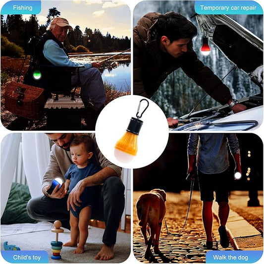 Coideal Camping Tent Lights Lamp - 4 Pack Portable LED Camp Light Bulbs Lantern Battery Powered for Hurricane Emergency Backpacking Hiking Outdoor and Indoor, Outage