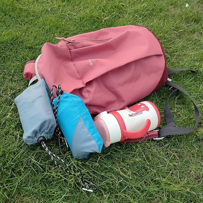 Orga'Neat Pocket Picnic Blanket, Sandproof Lightweight Pocket Camping Tarp, 55″x 60″ Foldable & Fits into Small Bag, Water Resistant Washable Quick Dry Compact Beach Mat for Outdoor Recreation