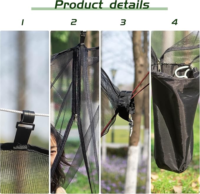 ISAGAPOY Hammock Bug Net The Mosquito Net for Hammocks Lightweight Portable Hammock Netting, Fast and Easy Set Up, Fits All Camping Hammocks