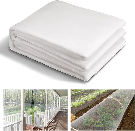 Stronger Garden Mesh Netting - 10 x 33 ft PPT Nano Bird Net Barrier, Mosquito Netting Screen for Outdoor Plants Vegetables Patios Balconies Terraces, Shading Rate 20% (White)
