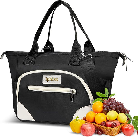 Lunch Bag Women Insulated Lunch Box for Adults - Leakproof Large Purse Lunch Tote Bags for Women with Adjustable Shoulder Strap Zipper Side Pockets for Work