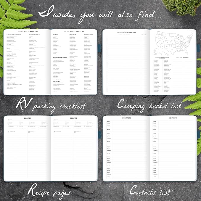 Clever Fox Camping Journal – Camper Log Book & RV Trip Planner – Outdoor Camp Journal & Adventure Travel Notebook – 12 Trips Total, 8 Pages per Trip – Hardcover, A5 Size (Deep Sea)