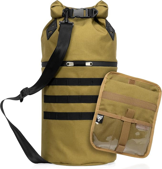 ~ AQUA RT Dry Bag~ Water-Proof Faraday Dry Bag for Laptops, Tablets, and Mid-Size Electronics ~ Small LITE Faraday Bag Combo ~ Coyote Brown