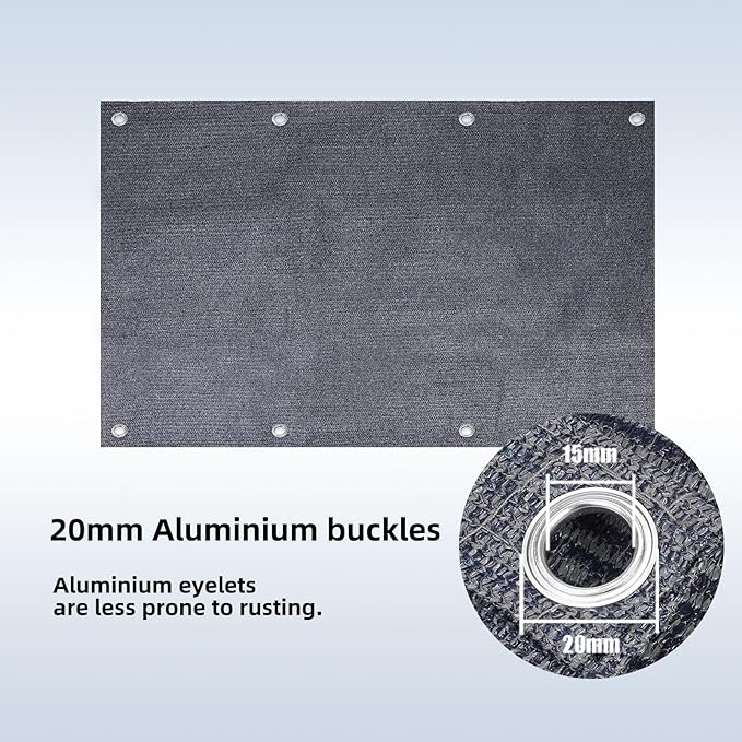 FoundGo Awning Carpet HDPE Camping Outdoor Rug with Eyelets,Nails,Broom,for RV,Patio,Backyard,Picnic,Beach,Trailer 8'*20' (2.44 * 6.1m) -Black