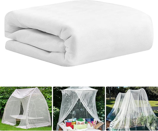 20x10Ft Mosquito Netting Garden Mesh Netting, Bug Insect Mosquito Fly Bird Net, Animals Barrier Protection Net, White 3x6 m