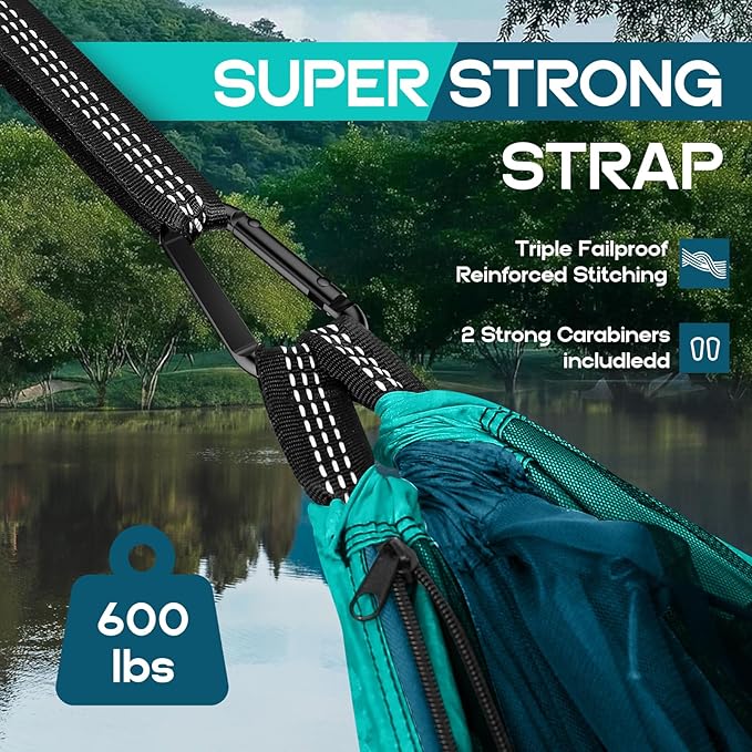 Camping Hammock Mosquito Net,Double & Single Portable Hammocks Hammocks with 2 Tree Straps,Hammock Tent for Travel Camping,Camping Accessories for Indoor Outdoor Hiking Backpacking Backyard Beach