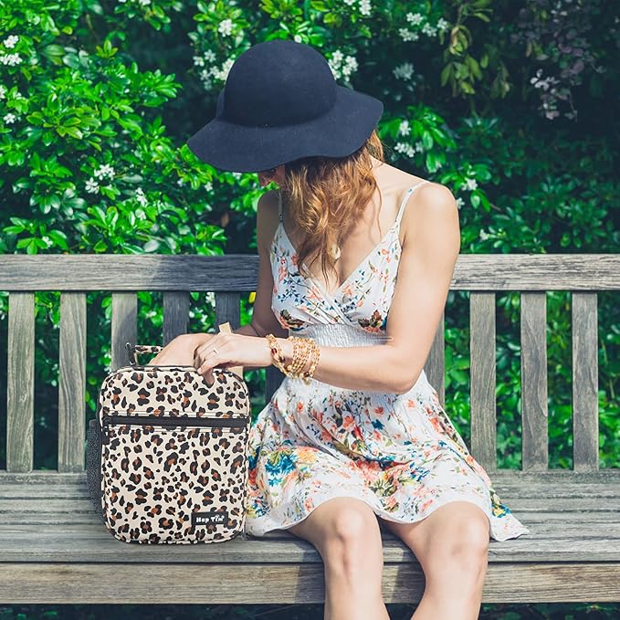 Hap Tim Insulated Lunch Bag Women, Reusable Lunch Box for Women, Adluts Lunchbox for Office Work, Portable Lunchbag, Leopard Print（18654-LP）