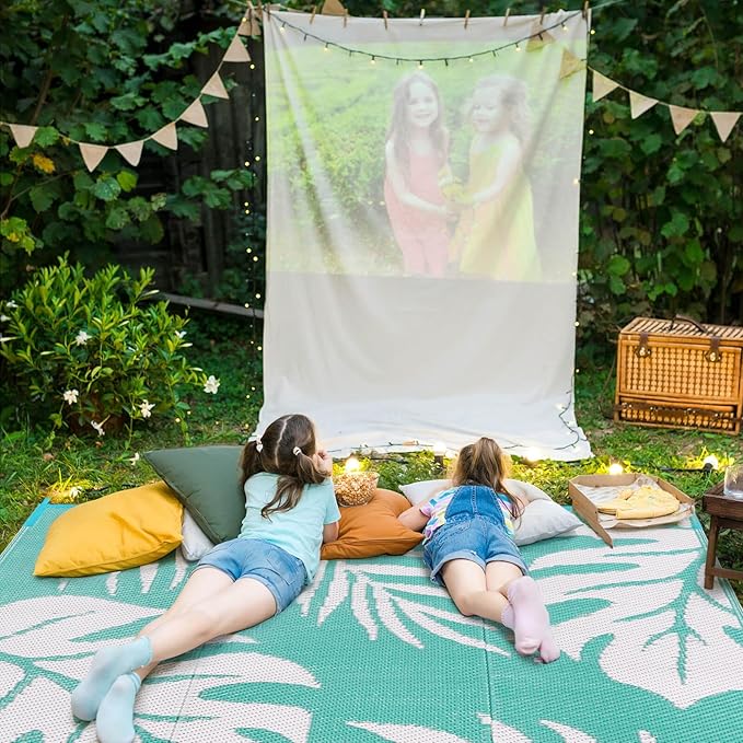 Outdoor Rugs Patio Camping Waterproof - 4x6 Plastic Straw Patio Rug Portable for Campers, Outside RVs Mat, Outdoor Area Carpet for Patios Clearance, Backyard Porch, Balcony, Picnic