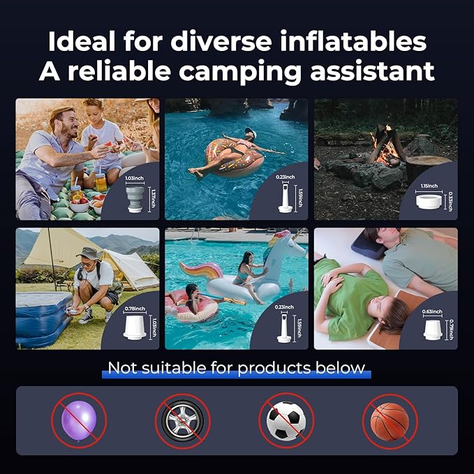 FLEXTAILGEAR Portable Air Pump - Tiny Pump 2, Electric Air Pump for Inflatables 2.8oz Battery Inflator Rechargeable Air Mattress Pump for Sleeping Pads, Pool Floats, Swimming Rings White