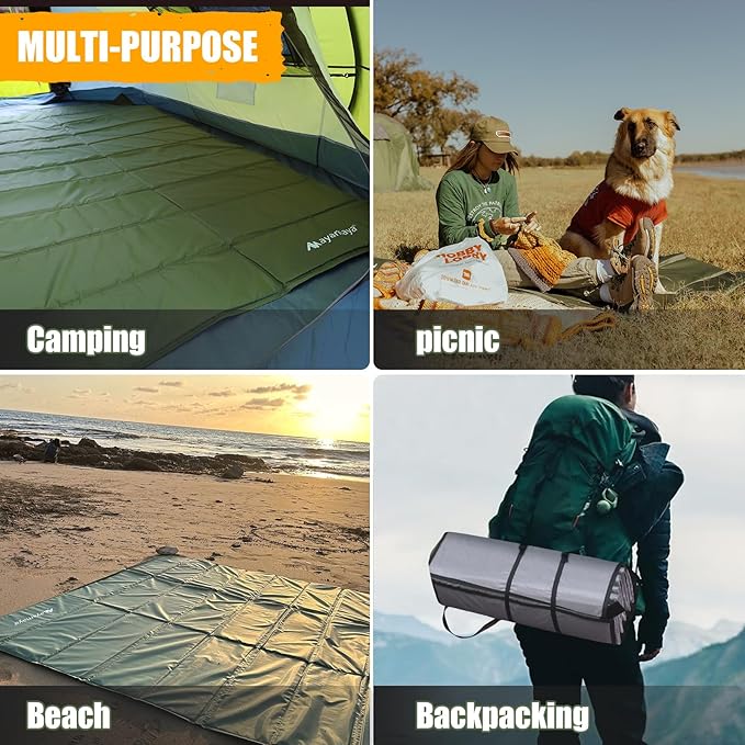 Foam Sleeping Pad for Camping - AYAMAYA Foldable Camping Mattress for 1/2/3/4/5/6 Person, Extra Thick Waterproof Tent Footprint Inner Camping Mat for Outdoor Backpacking Hiking Picnic Camping