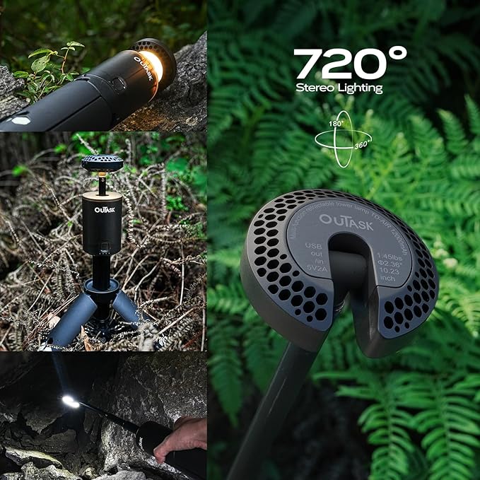 Camping Light Telescopic, Collapsible Magnetic Camping Lantern with 12000mAh Battery, Telescoping IPX6/IPX7 Waterproof Flashlights, Camping Lamp for Emergency, Camping, Hiking