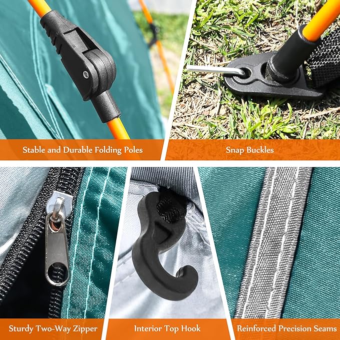 FUNANASUN 2-3 Person Camping Tent Automatic Instant Pop-Up Tents for Camping Easy and Quick Setup Camping Tent Waterproof Tent Family Tent for Camping/Backpacking/Hiking/Beach/Backyard/Outdoor Events