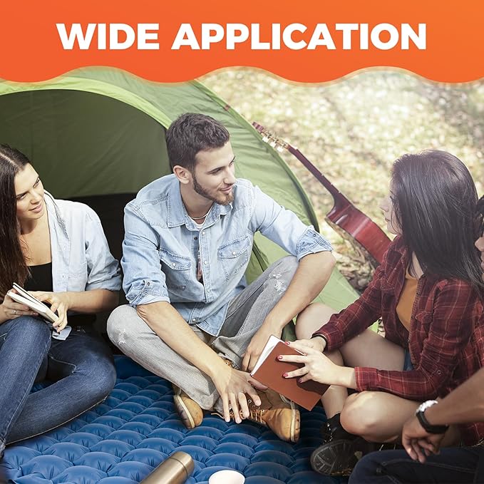 KingCamp Sleeping Pad for Camping, Inflatable Sleeping Pad Ultralight Connectable Camping Mattress with Pillow Built-in Foot Pump for Backpacking Hiking Tent Cot