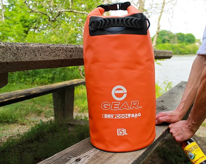 Dry Bag Floating Cooler - Roll Top Insulated Backpack – Portable, Collapsible, Waterproof with Padded Shoulder Strap - Perfect for Kayaking Fishing Beach Hiking -15L