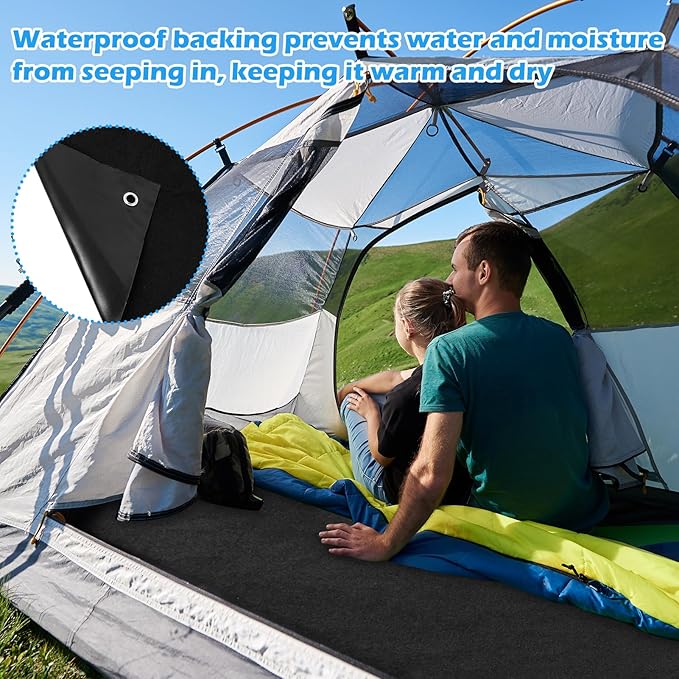 Camping Tent Carpet Mat, 6.2 X 5 Ft Outdoor Camping Rugs Tent Floor Blanket Backside Waterproof Camping Tent Mat Felt Soft Inside Tent Flooring for Camping Hiking Lawn Picnic Tent Accessories