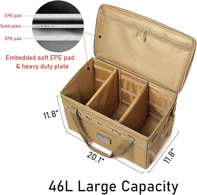 Tactical Camping Storage Bag Utility Tote Bag Camping Kitchen Organizer with Axe Holder & Shoulder Strap