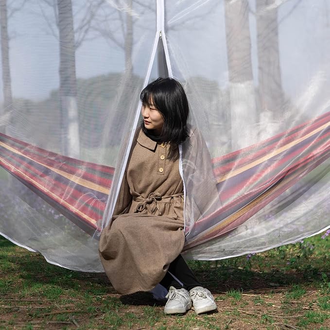 ISAGAPOY Hammock Mosquito Net - Lightweight, Portable, Easy Setup - Fits All Camping Hammocks