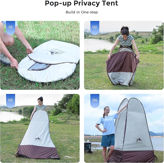 FLEXTAILGEAR Pop Up Privacy Tent Portable Camping Shower Instant Privacy Shelters Changing Dressing Room Pod Outdoor Camp Potty Toilet Bathroom with Carry Bag for Camping Hiking Beach Sunshade Fishing