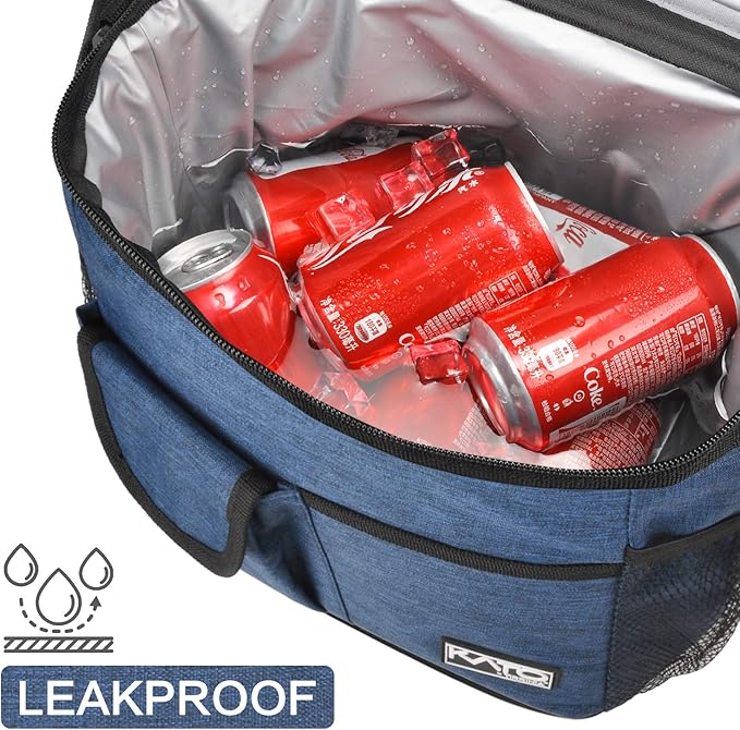 Tirrinia Large Insulated Lunch Bag for Women Men, 10L Leakproof Thermal Reusable Lunch Box for Adult, Tall Meal Prep Lunch Cooler Tote with 4 Pockets for Office Work,