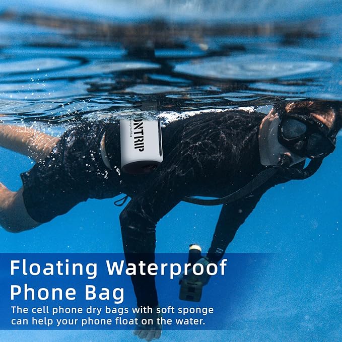 ROCONTRIP Crossbody Waterproof Bag IPX8 Dry Bag With Airtight Zipper Dry Sacks lightweight Portable Swimming Bag For Swimming Kayaking Camping Boating Rafting Fishing Travelling Snorkeling