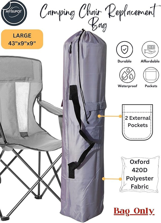 Replacement Bag for Folding Camping Chair, Portable Camp Chair, Hammock, Yoga Mat, Umbrella, Tents, Tripods, Fishing Poles - 420D Oxford Polyester Fabric