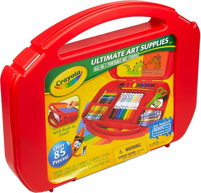 Crayola Ultimate Art Case With Easel, Kids Art Set, 85 Pieces, Gift For Kids Ages 4, 5, 6, 7 [Amazon Exclusive]