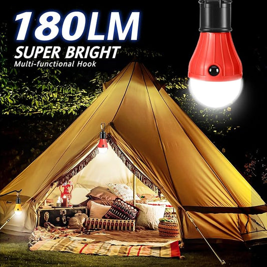 PEMOTech Camping Lights 6 Pack - Portable 5 pcs Tent Lights & 1pcs RGB Mode Lantern Bulb with Clip Hook, Emergency Lights Tent Lamp Camping Accessories for Camping Hiking Backpacking Fishing Outage