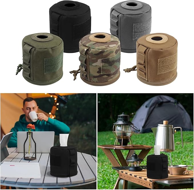AOUTACC Tactical Roll Paper Storage Bag,Toilet Roll Paper Storage Holder with Molle Mounting Strap,Tissue Cover Organizer for Outdoor Camping,Hiking,Tactical Game